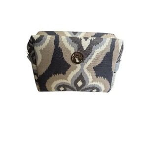 Spartina 449 Makeup Bag Cosmetic Pouch Travel Earth Light Blue Tan NWOT